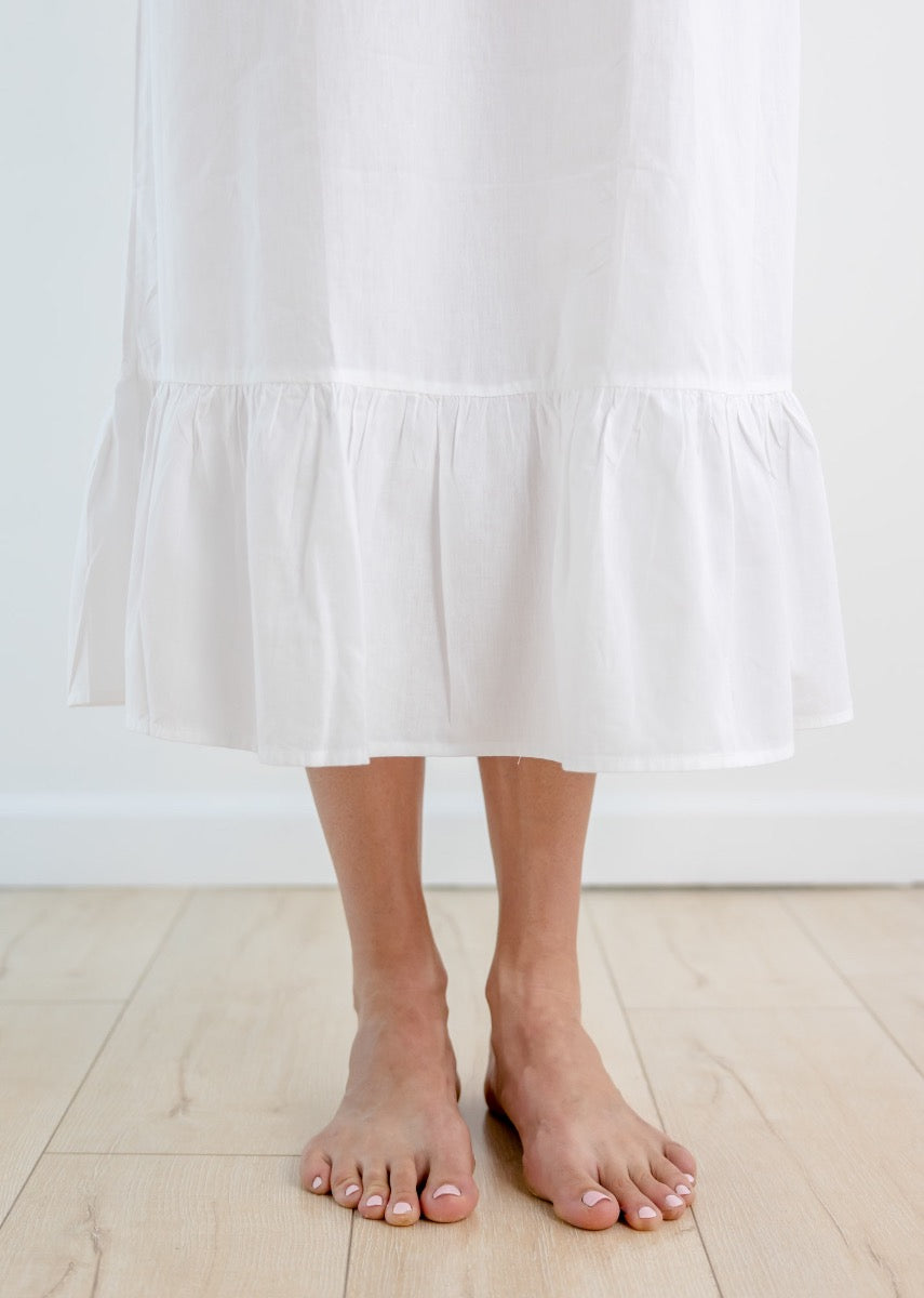 Catherine White Cotton Nightgown.