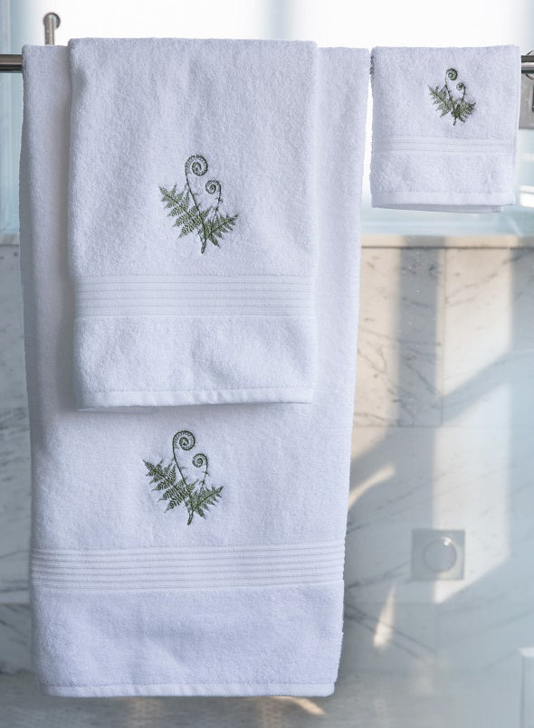 Guest Towel, Terry, Fiddlewood Fern (Olive)