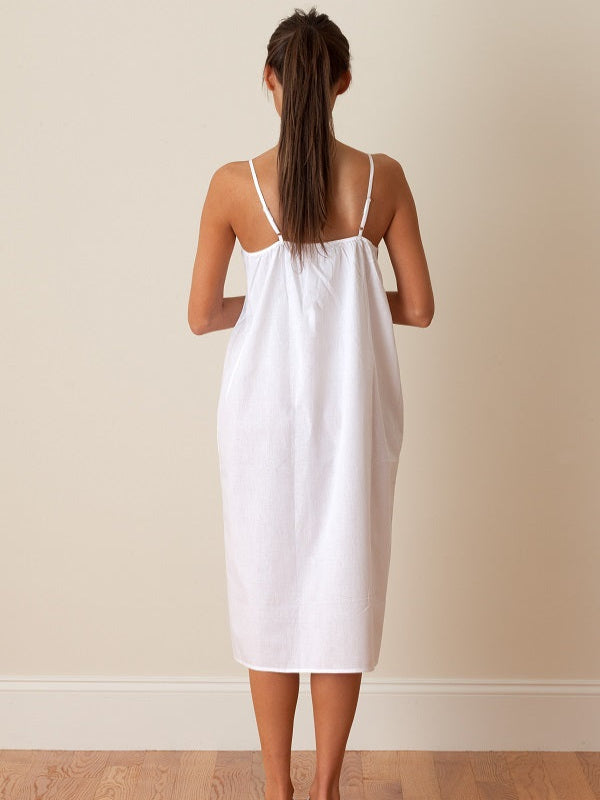 Amy White Cotton Nightgown