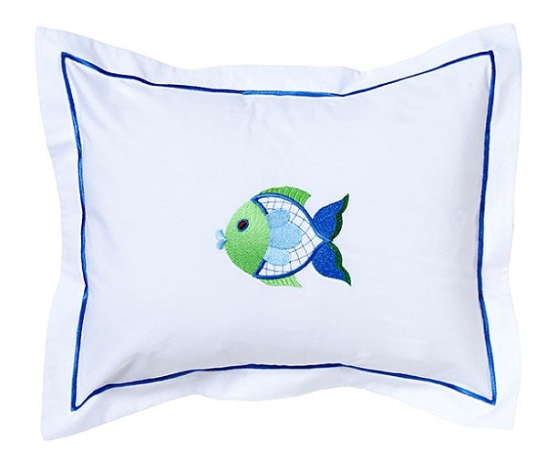 Baby Boudoir Pillow Cover, Freddy Fish (Blue, Green)