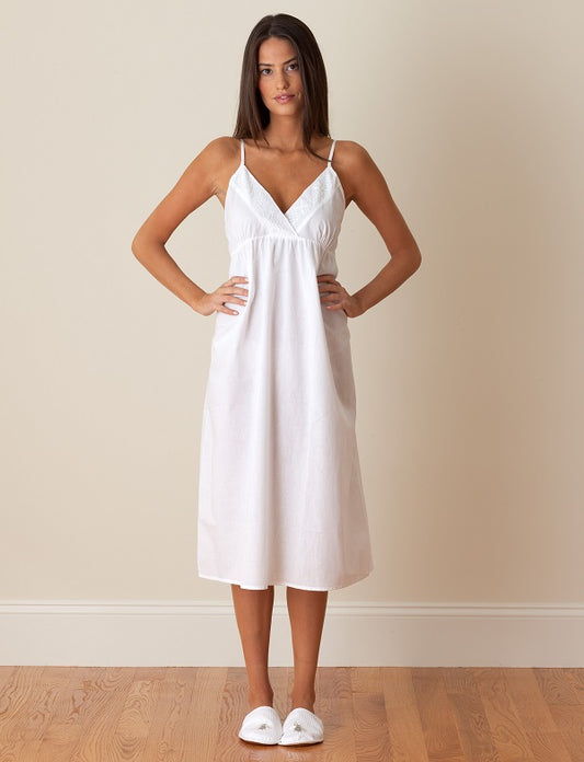 Amy White Cotton Nightgown