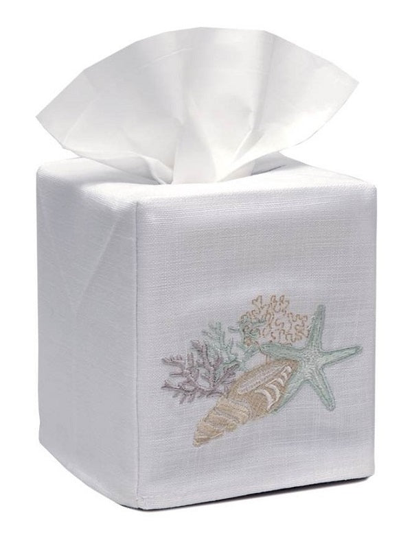 Tissue Box Cover, Shell Collection (Aqua)