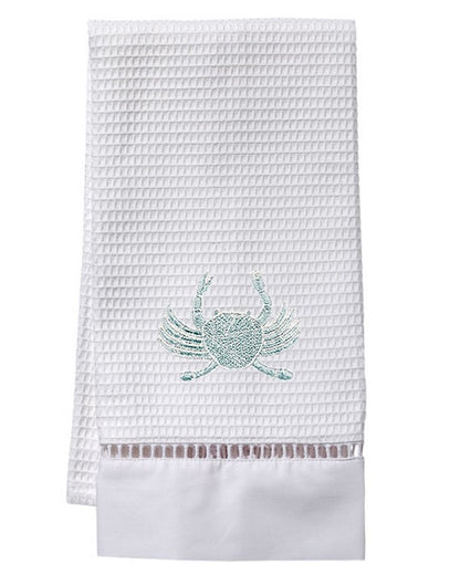 Guest Towel, Waffle Weave, Crab (Aqua)