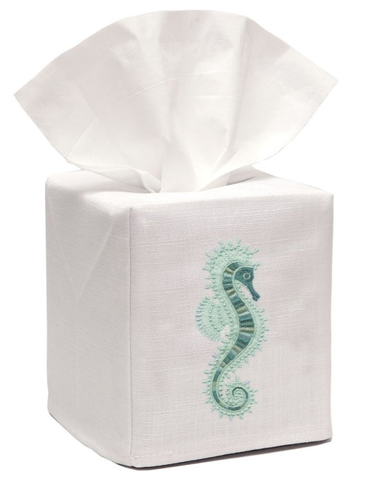 Tissue Box Cover - Seahorse (Aqua)
