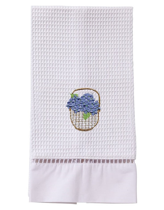 Guest Towel, Waffle Weave, Hydrangea Basket (Blue)