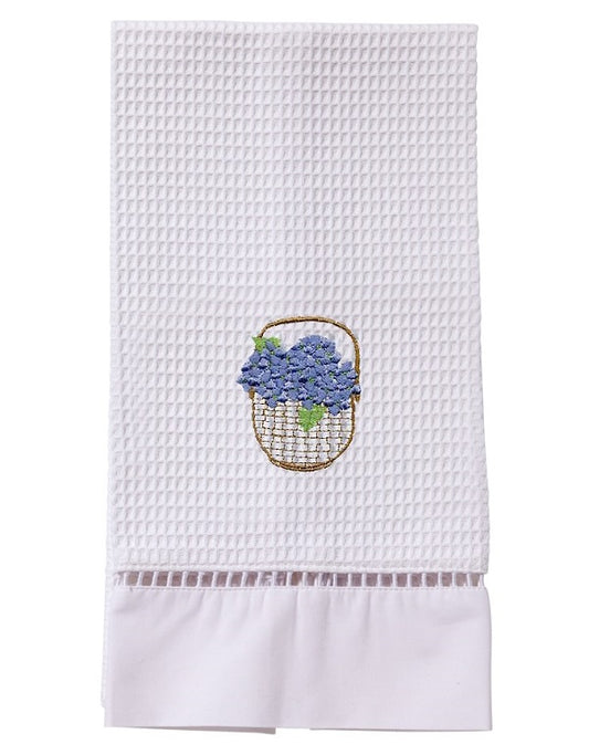Guest Towel, Waffle Weave, Hydrangea Basket (Blue)