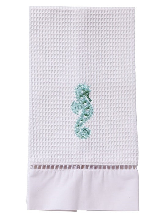Guest Towel, Waffle Weave, Seahorse (Aqua)