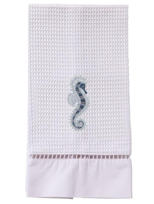 Guest Towel, Waffle Weave, Seahorse (Blue)