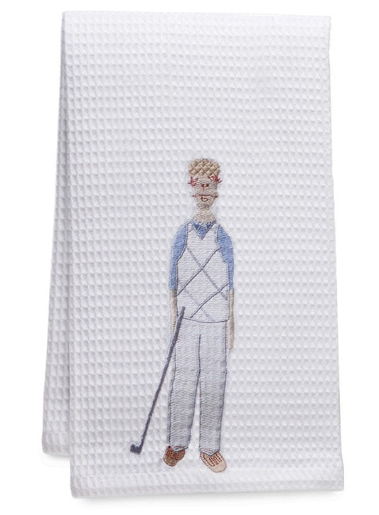 Guest Towel, Waffle Weave, Golf Man