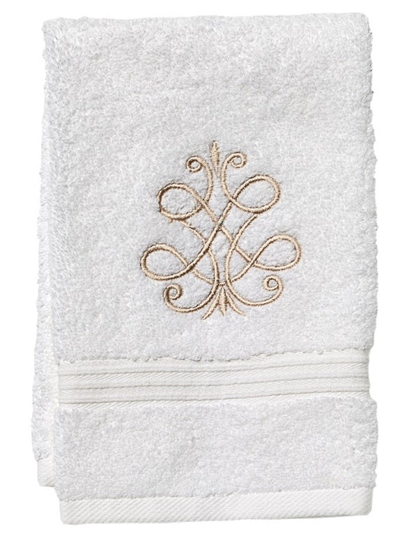 Guest Towel, Terry, French Scroll (Beige)