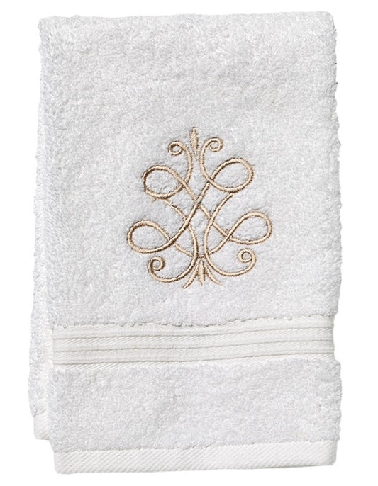 Guest Towel, Terry, French Scroll (Beige)