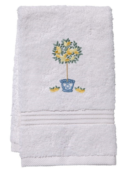 Guest Towel, Terry, Lemon Topiary Tree (Yellow)