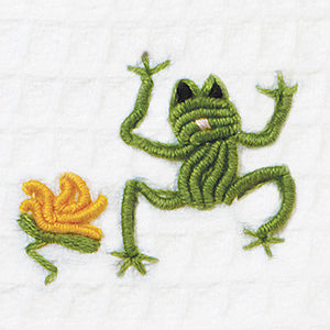Bib, Waffle Weave - Frog (Green)