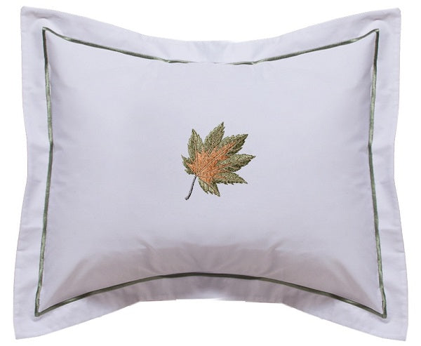 Boudoir Pillow Cover, Maple Leaf (Forest Green)