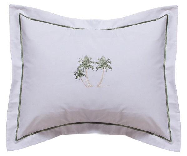 Boudoir Pillow Cover, Three Palm Trees (Green)