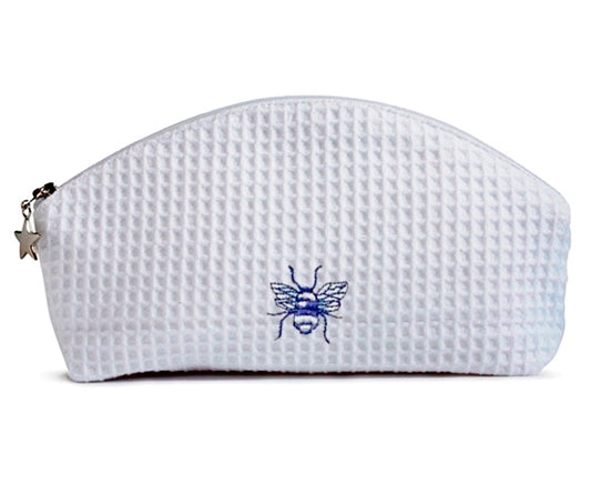 Cosmetic Bag (Small), Bee (Blue)