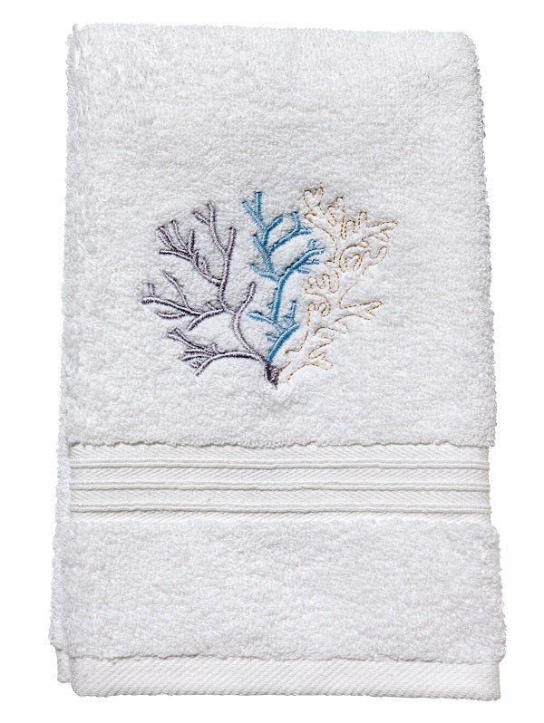 Guest Towel, Terry, Coral (Duck Egg Blue)