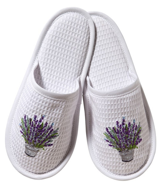 Slippers, Waffle Weave, Lavender Bucket (Lavender)