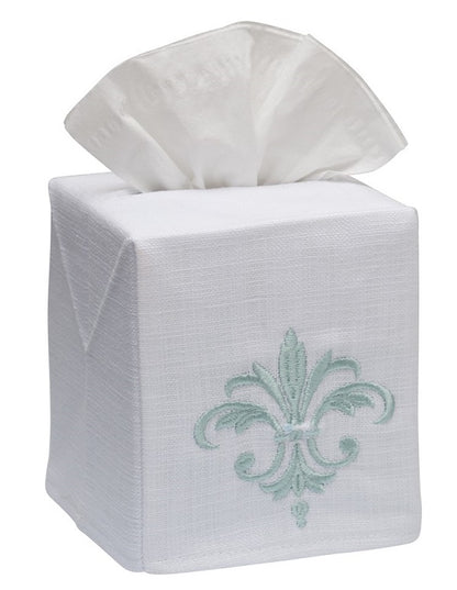 Tissue Box Cover, Fleur de France (Aqua)
