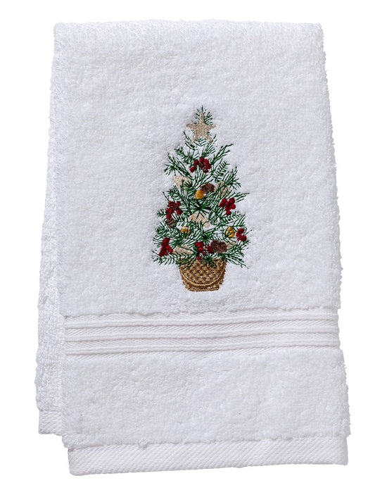 Guest Towel, Terry, Christmas Tree in Basket
