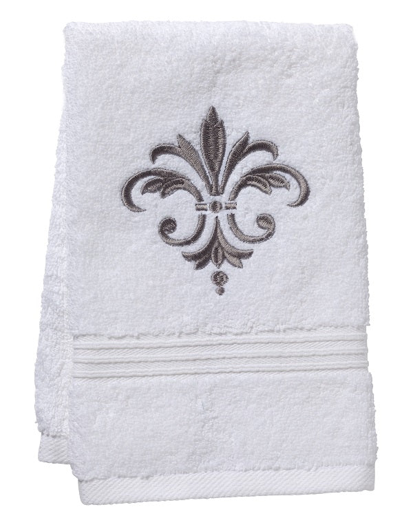 Guest Towel, Terry, Fleur de France (Pewter)