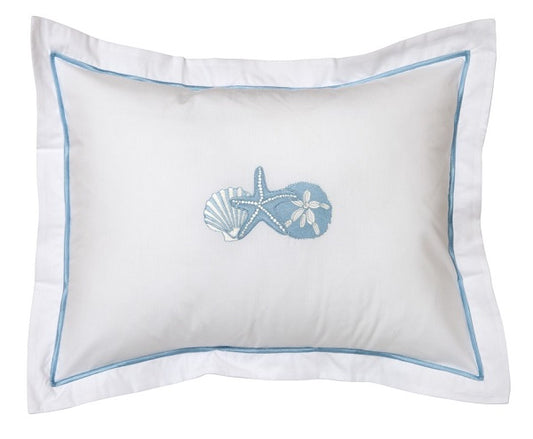 Boudoir Pillow Cover, Shell Trio (Duck Egg Blue)