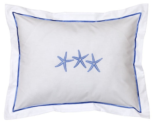 Boudoir Pillow Cover, Three Starfish (Blue)