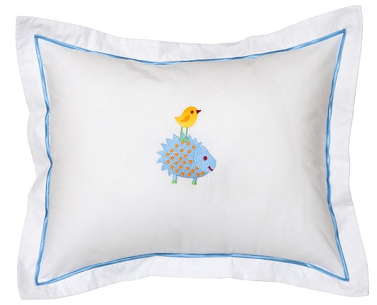 Baby Boudoir Pillow Cover, Hedgehog & Bird