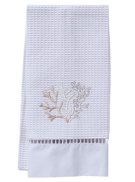 Guest Towel, Waffle Weave, Coral (Beige)