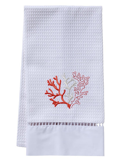 Guest Towel, Waffle Weave, Coral (Coral)