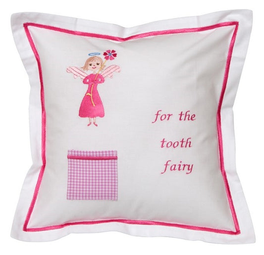 Tooth Fairy Pillow Cover, Flower Angel (Pink)