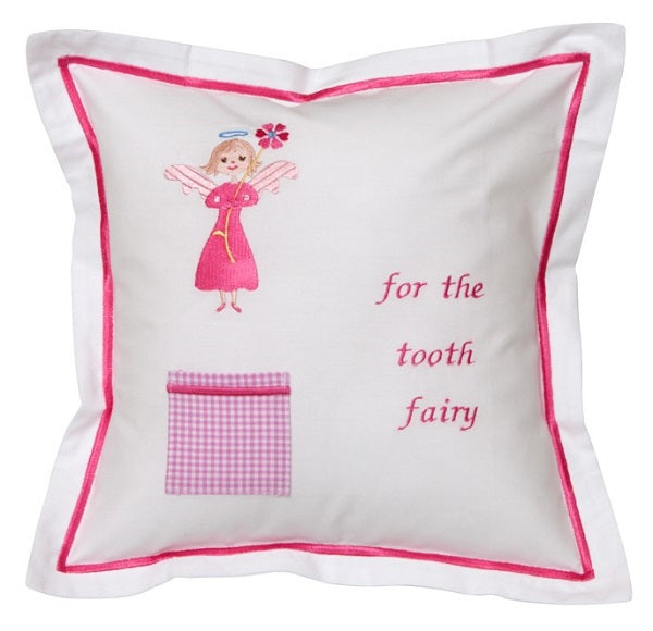 Tooth Fairy Pillow Cover, Flower Angel (Pink)