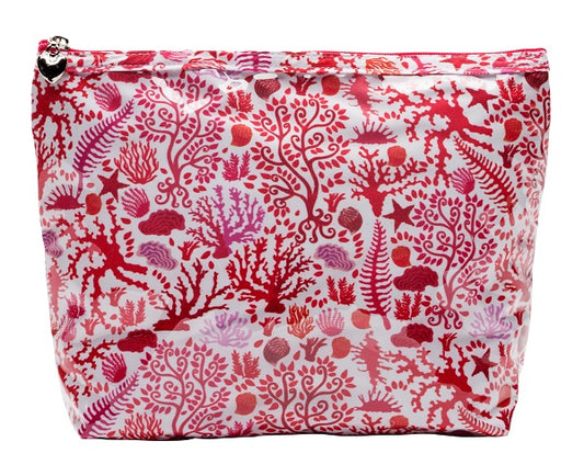 Cosmetic Bag (Medium), Seashells (Coral)