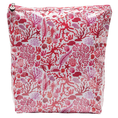 Cosmetic Bag (Large), Seashells (Coral)