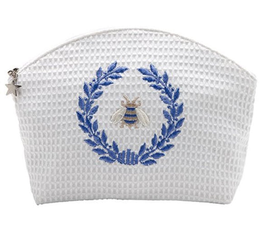 Cosmetic Bag (Large), Napoleon Bee Wreath (Blue)