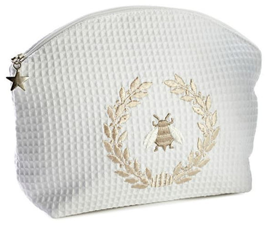 Cosmetic Bag (Large), Napoleon Bee Wreath (Beige)