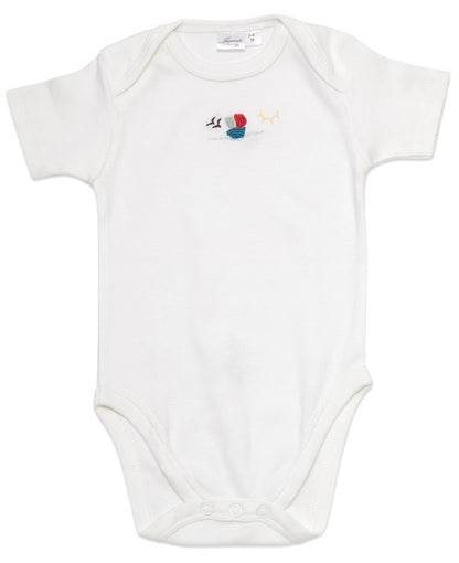 Onesie (Short Sleeve), Sailboat (Red-Blue)