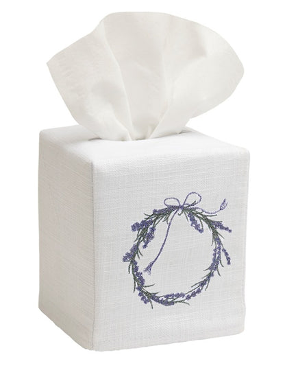 Tissue Box Cover, Wreath (Lavender)