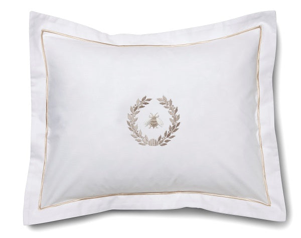 Boudoir Pillow Cover, Napoleon Bee Wreath (Beige)