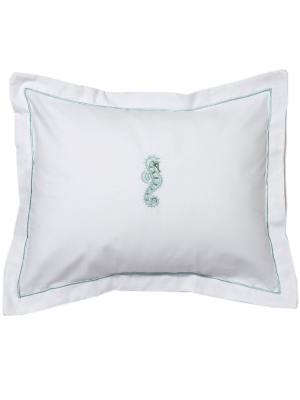 Boudoir Pillow Cover, Seahorse (Aqua)