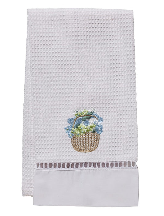 Guest Towel, Waffle Weave, Basket of Blooms