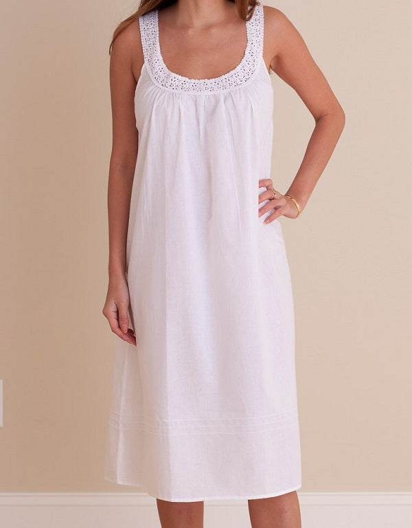 Meghan White Cotton Nightgown
