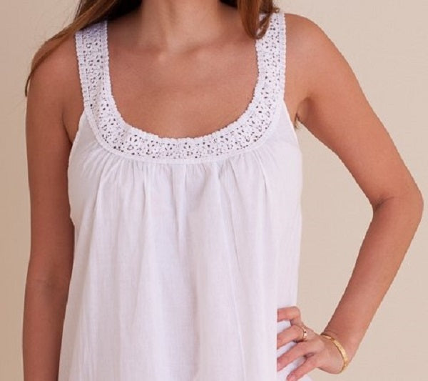 Meghan White Cotton Nightgown