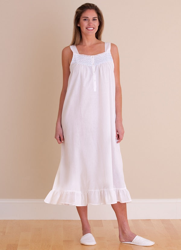 Vicki White Cotton Nightgown