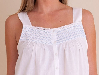 Vicki White Cotton Nightgown