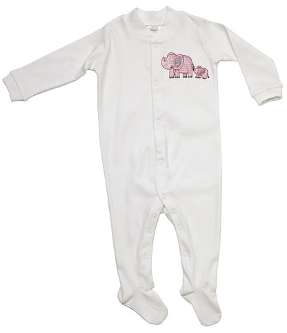 Footie, Elephant & Baby (Pink)