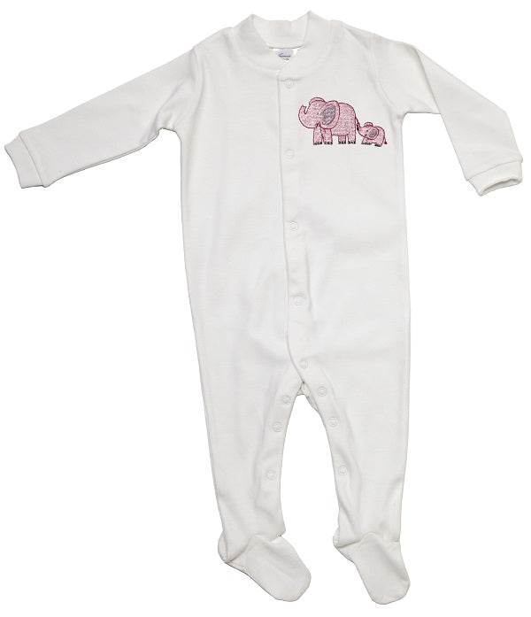 Footie, Elephant & Baby (Pink)