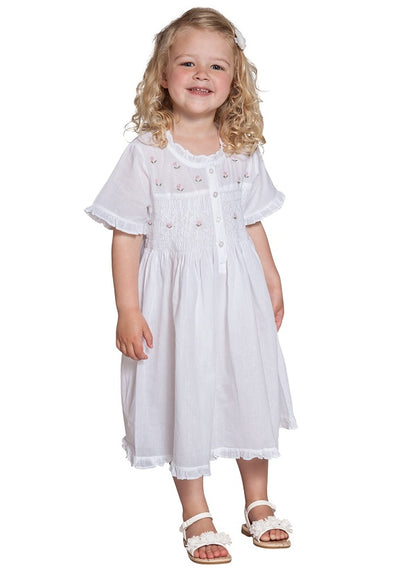 Ava White Cotton Dress, Lace