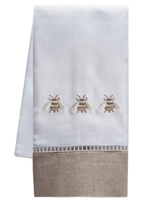 Guest Towel, Combo Linens, Three Napoleon Bees (Beige)