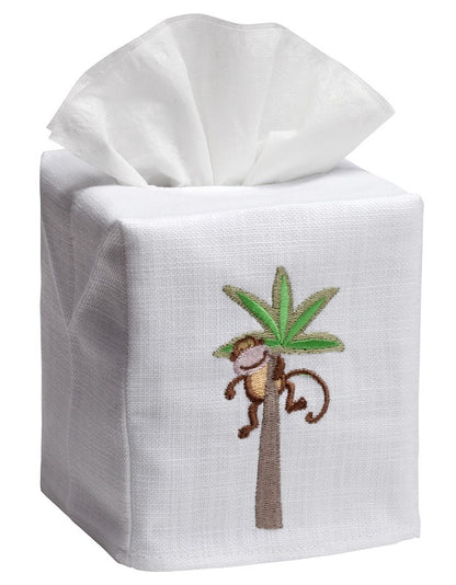 Tissue Box Cover, Monkey in Palm Tree